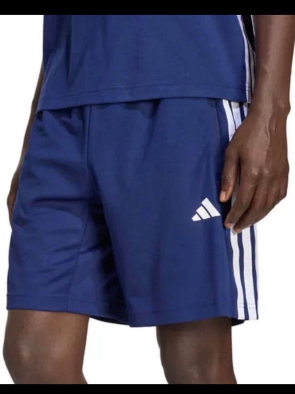 adidas AEROREADY Men's Training Shorts M 9" Blue/White Pockets IB8246